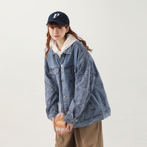 新款情侣撞色拼接牛仔夹克213-1 p75控98 精品做工jk11有货图片