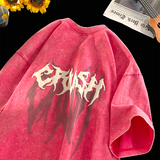 抖音品质蜡染4色发泡字母宽松情侣百搭纯棉短袖T恤213-1-TH17控58，男装T恤，星座213-1