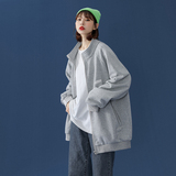 新款两色大码外穿立领夹克休闲情侣宽松卫衣213-1jk213p60有货，女装短外套，星座213-1