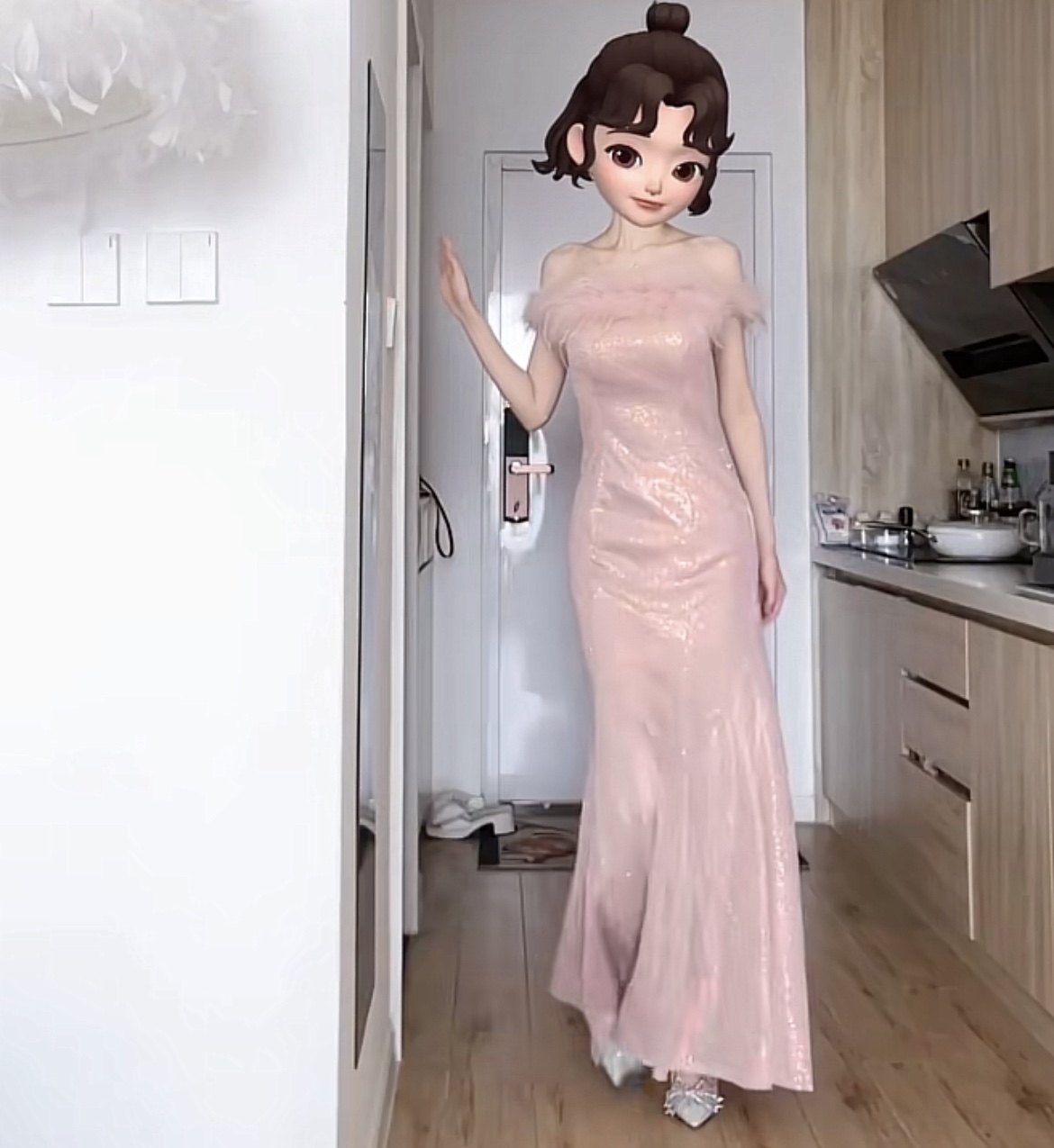肥猫fafa亮片晚礼服女宴会气连衣裙