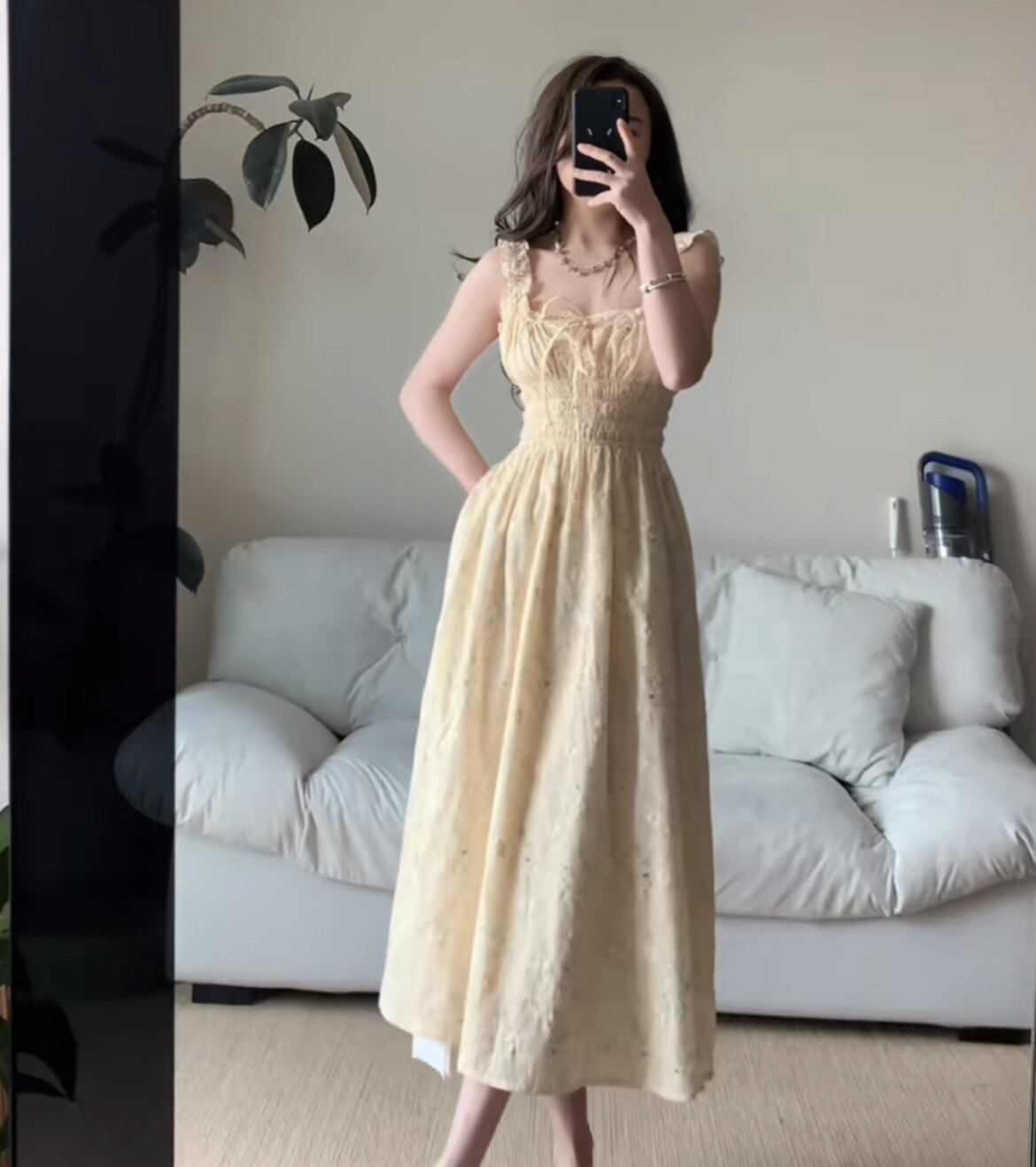 小栗熏子同款碎花吊带连衣裙女夏连衣裙