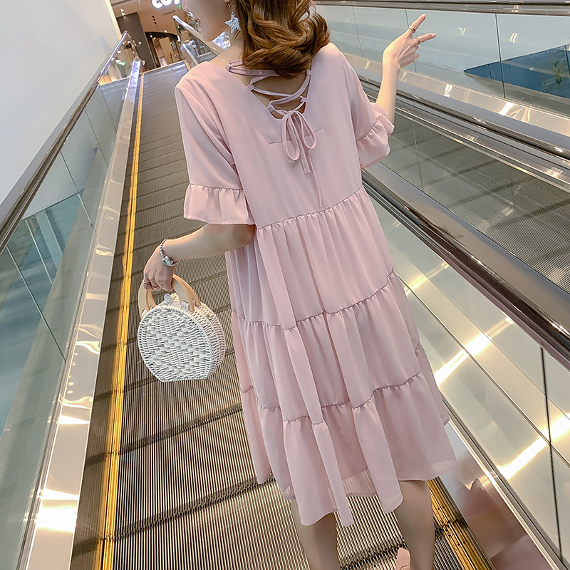 pregnant woman Summer dress 2019 Freaky Mid length version Short sleeved fashion Easy pregnant woman jacket summer Chiffon skirtin the Maternity/Maternal supplies/Nutrition , Maternity , Dress  category - from Buy2taobao.com to provide professional Taobao agent buy service