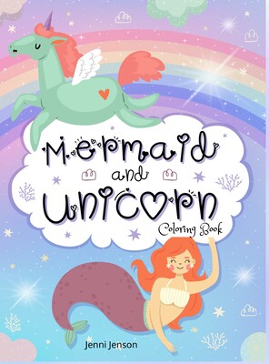 【预售】mermaid and unicorn coloring book: amazing mermaids and