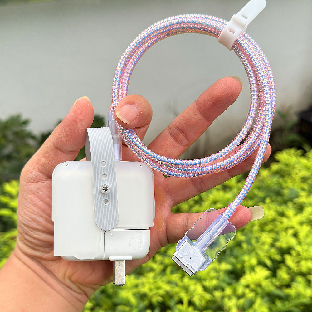 适用苹果MacBook pro笔记本电脑M2 M3 M4充电器保护套30W数据线缠