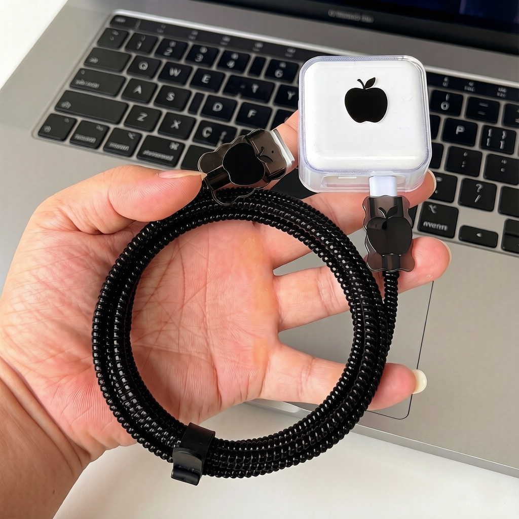 适用苹果MacBook Air M5 M4 35W 40W充电器壳70W数据线保护套绕绳