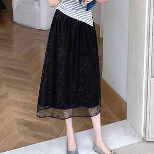 网纱百褶裙蕾丝裙新款 a字气质大摆0317r 半身裙女2026春夏长裙时尚