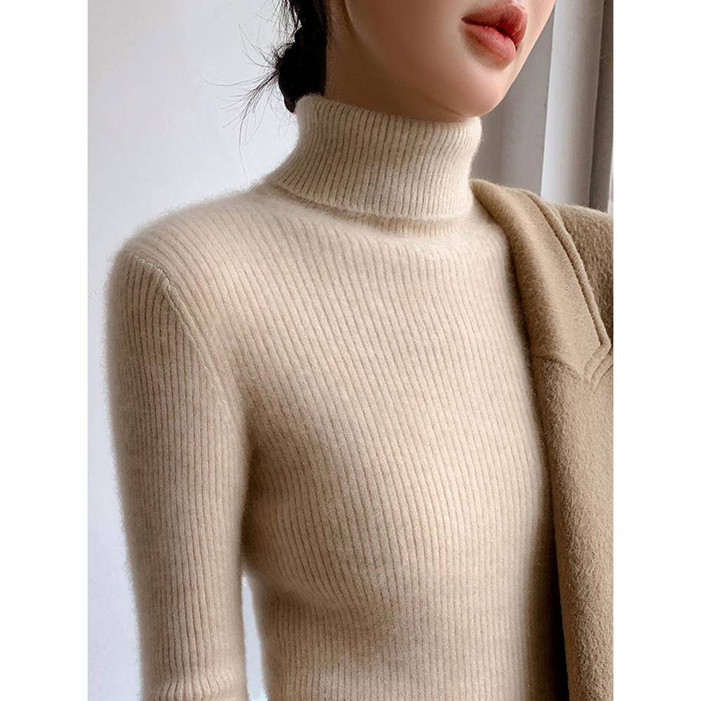 秋冬配大衣内搭修身高领打底衫女加厚针织衫毛衣显瘦经典简1126u