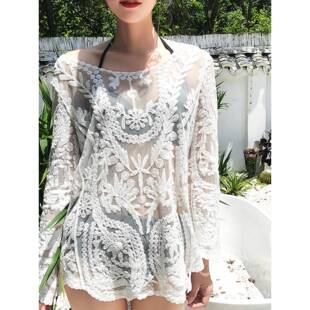 能不能下水海边度假防晒温泉夹比基尼外装 沙滩单售0325r1