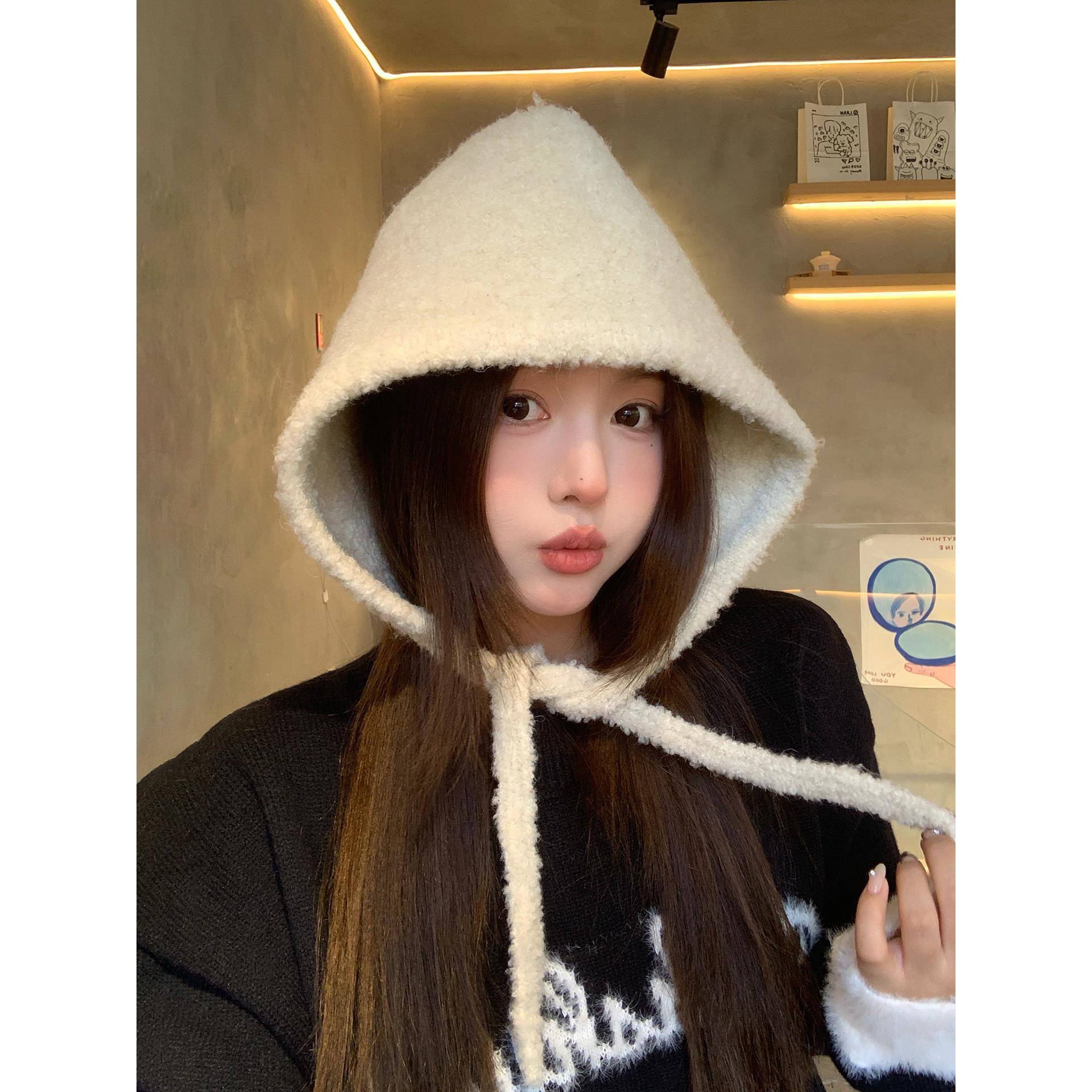 帽子女2025新款秋冬季韩版大头围保暖防寒护颈围1026u