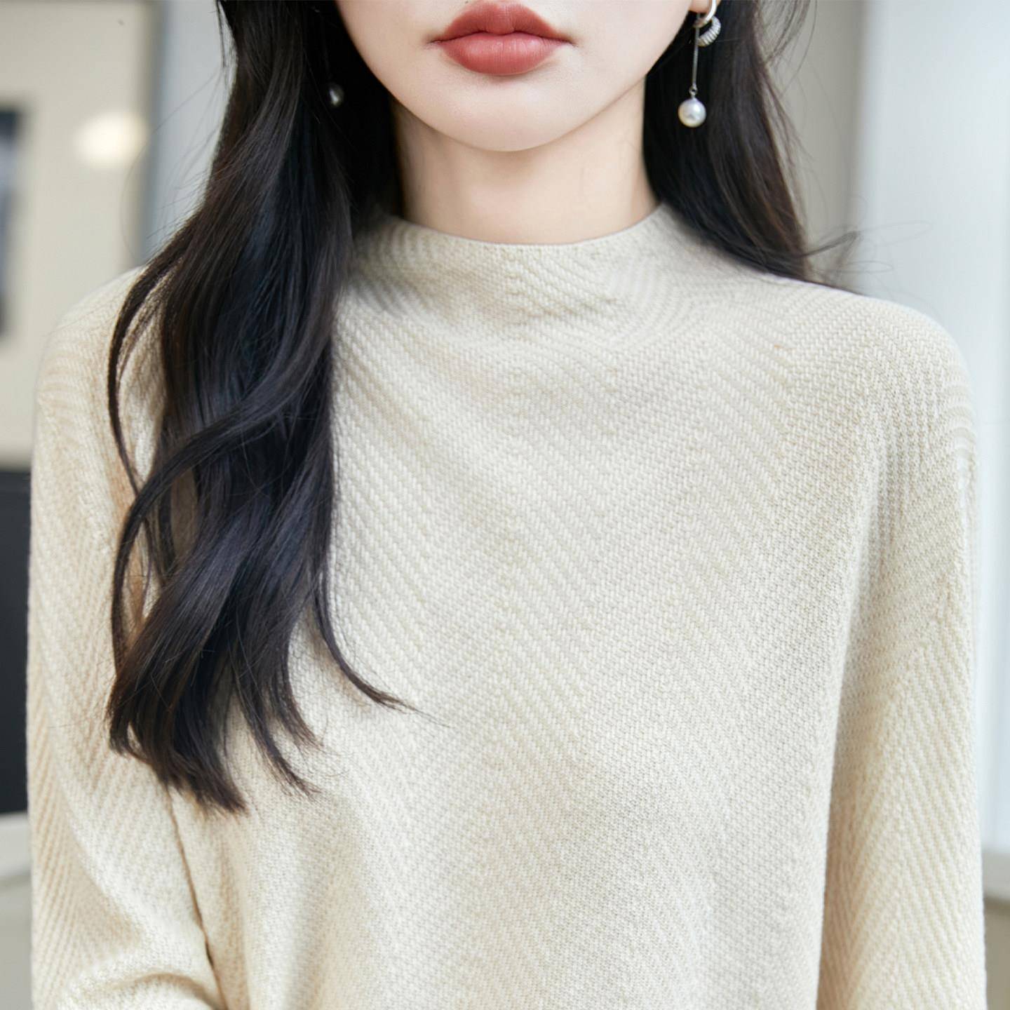 秋季冬新款高领针织衫一线成衣女款2026年薄款毛衣百搭打底0912e图片