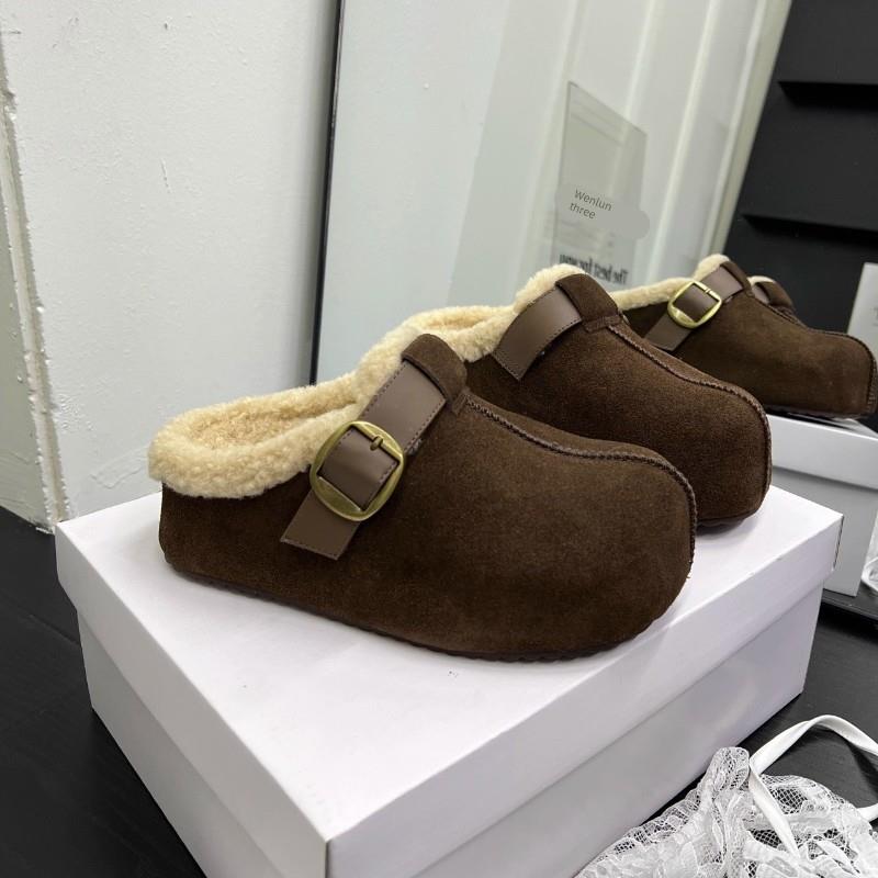 厚底内增高加毛毛勃肯鞋包头拖鞋外穿2025新款懒人1201k