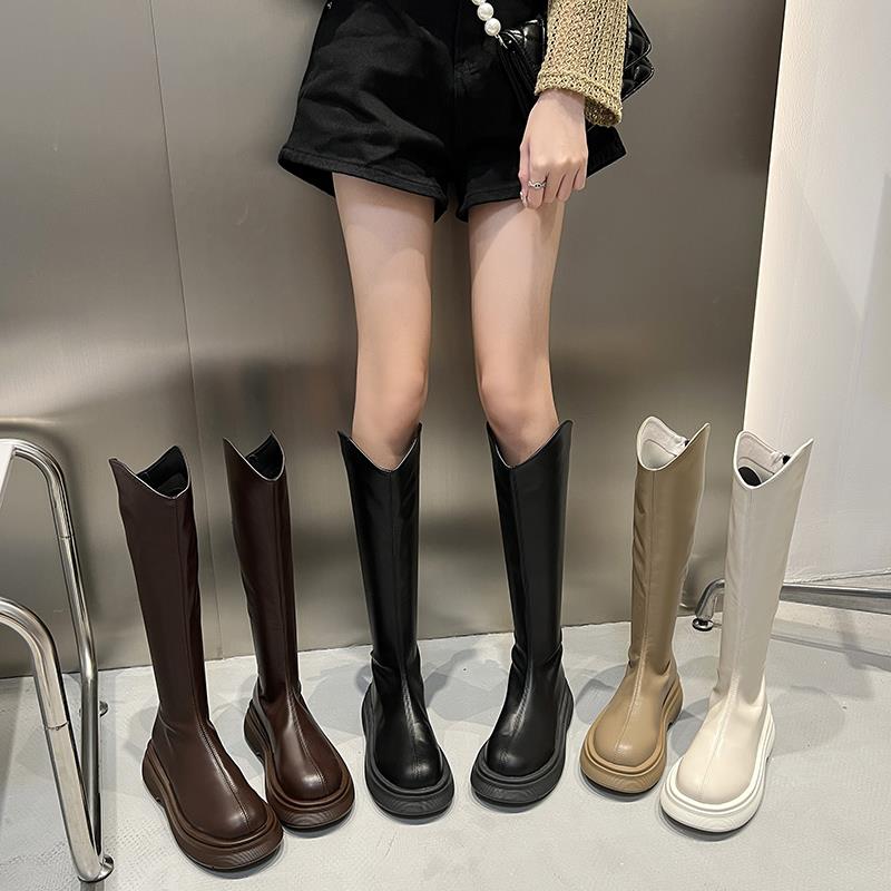 秋冬季长筒靴女粗腿大筒围胖不过膝长靴2025新款小个子高筒1130n