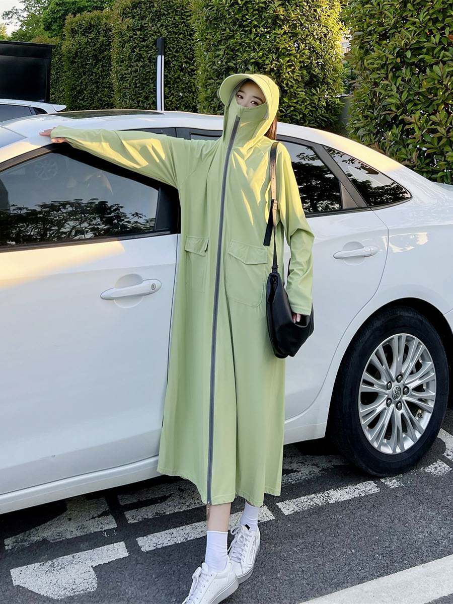 女士长款防晒衣夏季2023新款薄款透气全身宽松服罩衫0405q