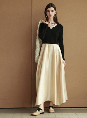 相对纶/显高桃心领小众简单大方的连衣裙小个子巨好看的裙子