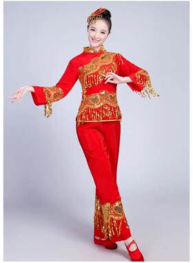 2025年2024成人长袖新款东北秧歌服女装胶州舞蹈演出腰鼓服装广场
