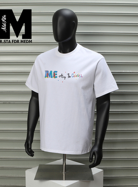 STA FDR MEDM美式高街风印花纯棉短袖T恤男黑色圆领宽松潮牌体恤