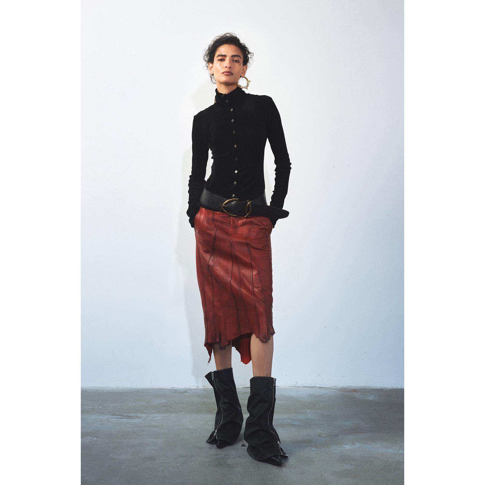 lucency修身微弹高领衬衫