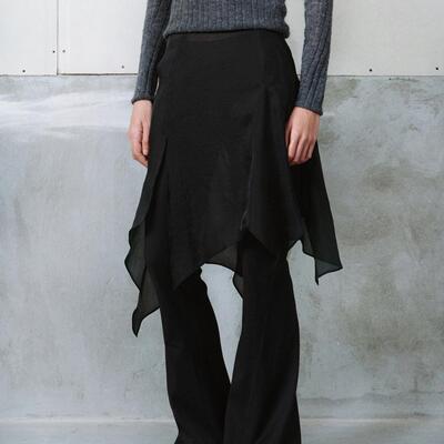 中长款叠穿神器纱质半身裙