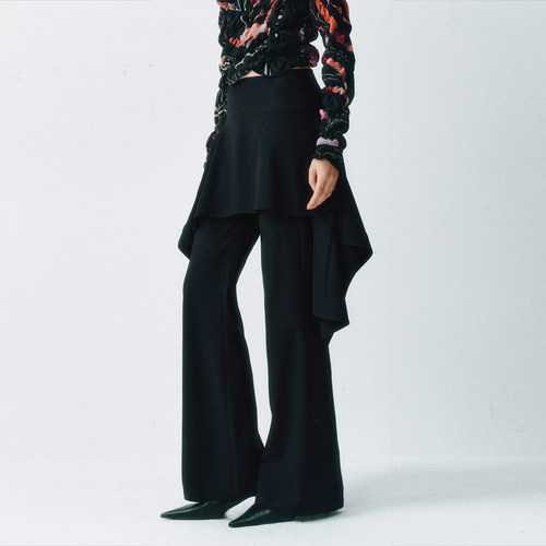 LUCENCY AW25假两件西裤 垂挂裙摆通勤显瘦休闲裤