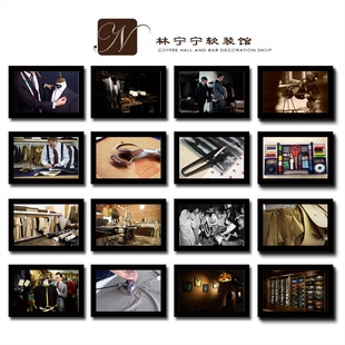 服装店挂画定制壁画西服制作裁缝墙饰服装生产墙画量身图装饰画