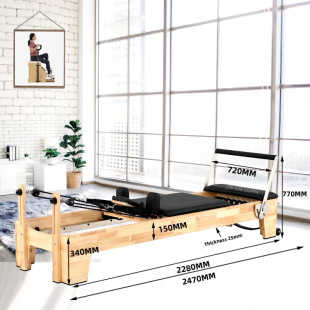 工厂普拉提核心床可折叠商家用橡枫木实木pilates reformer瑜伽床