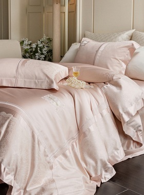 轻奢高端80S天丝棉裸睡四件套春夏季美式天丝轻奢高级感床品套件