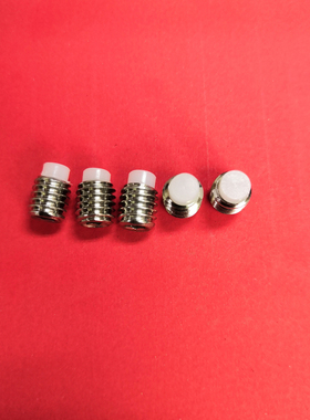 SUS304不锈钢 内六角美标英制规格白色硬胶镶胶紧定胶头顶丝螺钉