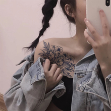 爱尚纹客果汁花朵纹身贴胸前半永久果汁纹身贴防水男女纹身买1送1