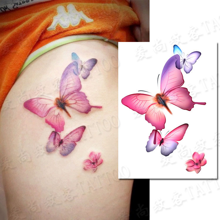 爱尚纹客纹身贴蝶恋花纹身贴性感彩色刺青纹身贴防水男女持久仿真