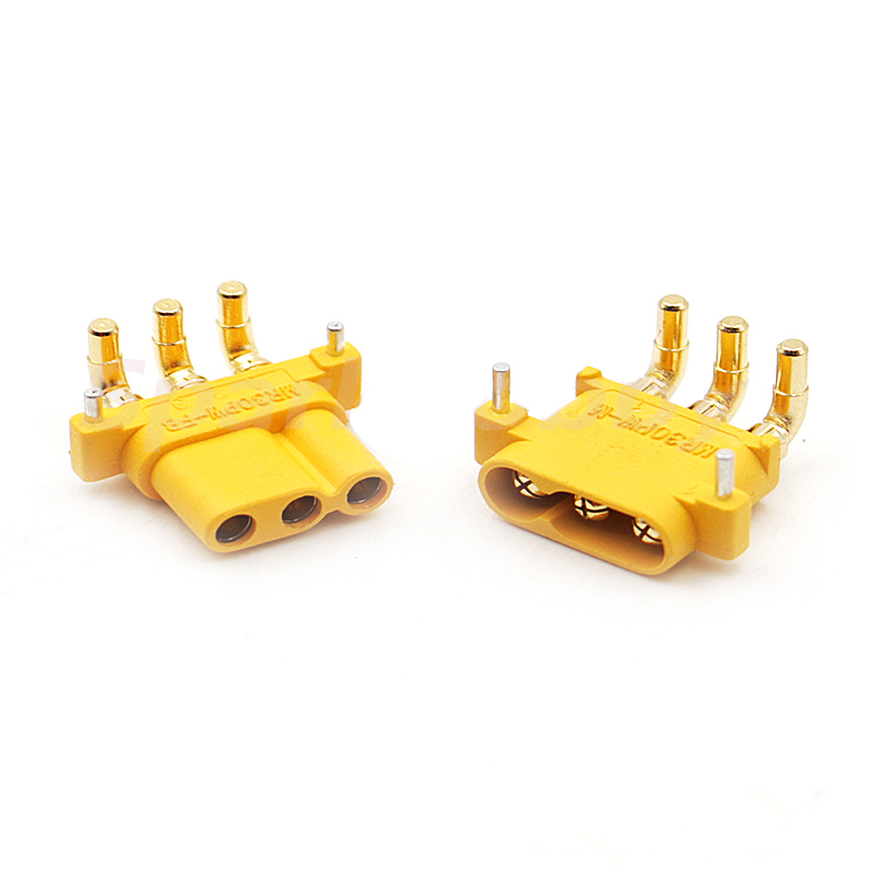 AMASS MR30PW插头电路板卧式2mm香蕉金插直流3相电机电调用