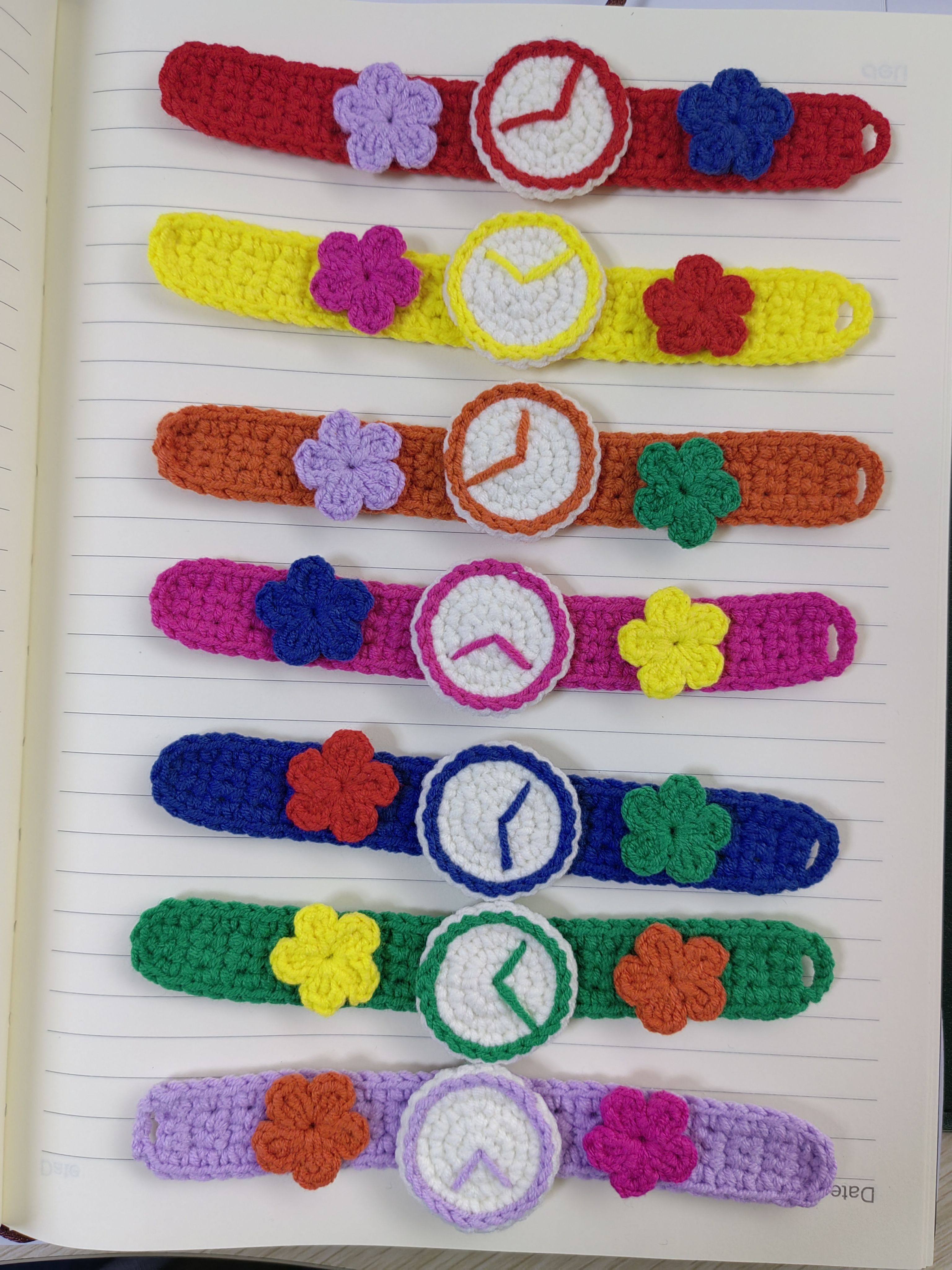 成品毛线钩针编织手表手环学生情侣男女朋友创意礼物纯手工