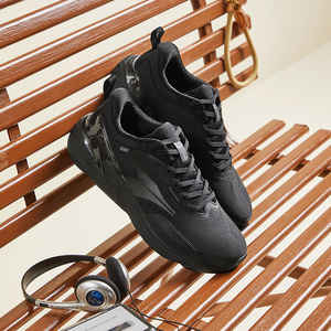 361遛狗鞋 男鞋运动鞋2023秋季黑色鞋子舒适防水鞋减震软底跑步鞋