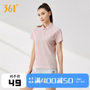 休闲网球服上衣翻领短恤女 361女士Polo衫 2025夏季 新款 百搭运动t袖