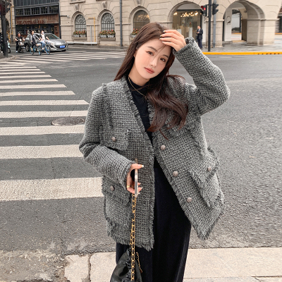 【现货主推】灰色粗花呢通勤小香风外套春装2C166-W2256P165控238