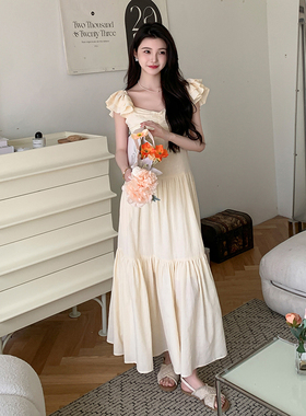 现货24年夏新款法式宫廷绝美仙女小飞袖连衣裙2C135-5066P130K198