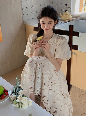 高品！新品主推精致蕾丝裙泡泡袖高品质连衣裙w272-p125-k178