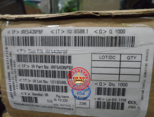 IRF540NPBF功率MOSFET原装进口现货