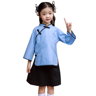 儿童民国风服装五四青年装民国学生装六一朗诵演出服合唱红歌比赛