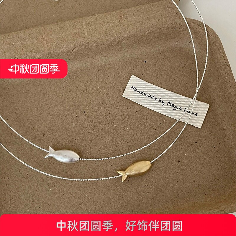 冷淡风简约小鱼细金属项圈女小众独特时尚气质潮流百搭choker颈链