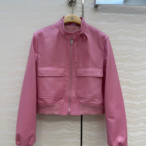 又A又飒气质蝴蝶结装饰夹克皮衣