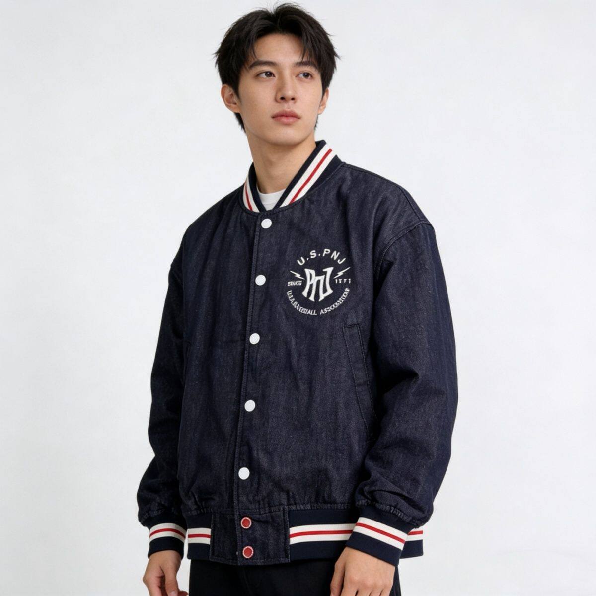 牛仔外套潮流刺绣夹克春秋季男士百搭棒球新款外套休闲宽松春装