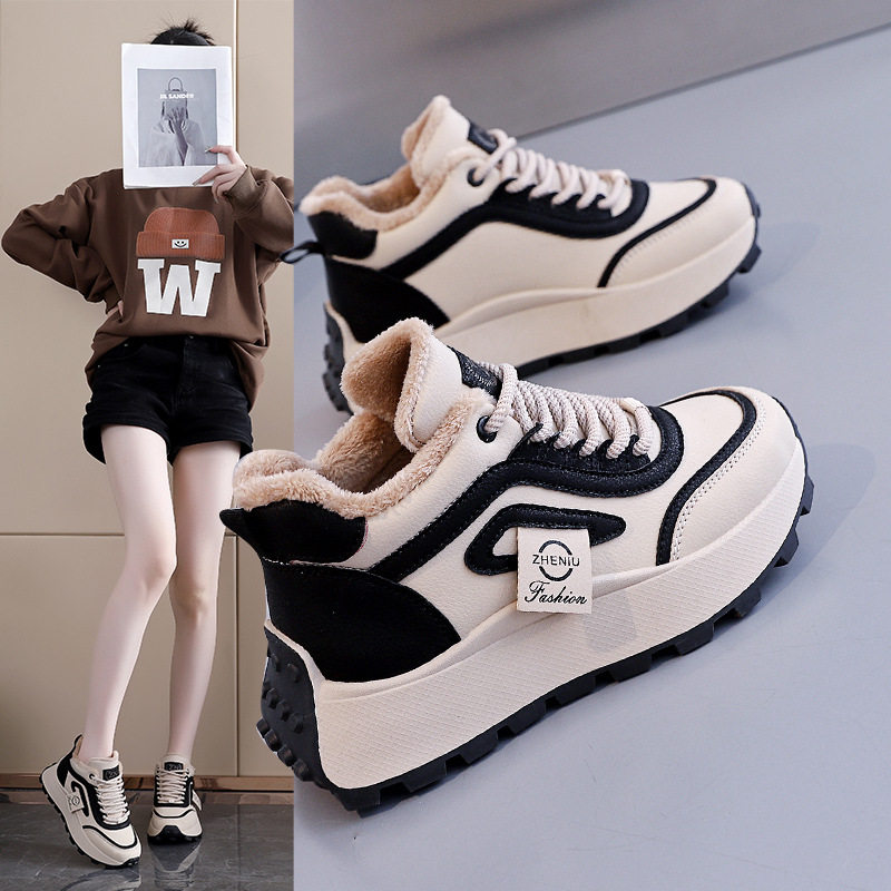 厚底阿甘老爹鞋女加绒雪地靴女2025新款运动鞋女士高帮棉鞋AM1096,女鞋,时装靴,淘宝优惠券,粉丝福利购,淘宝优惠卷
