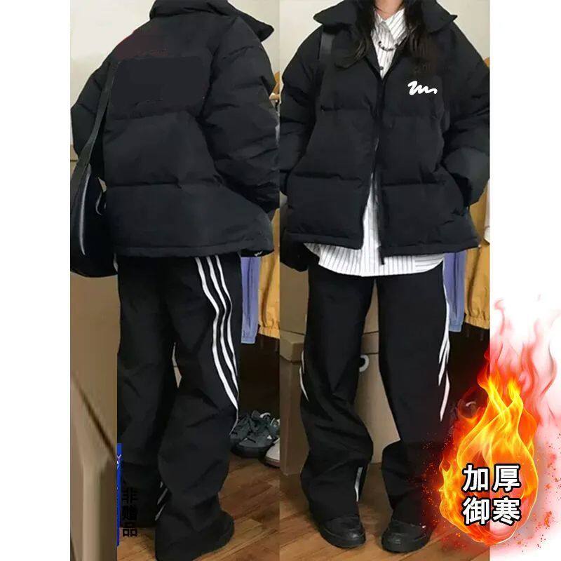 美式国潮基础简约印花棉服外套2025新款情侣加厚保暖男女棉衣棉袄
