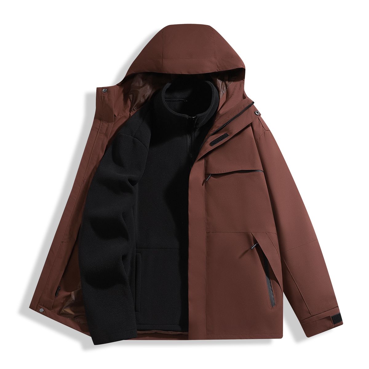 新款秋冬户外情侣登山服可拆卸带内胆保暖防风防水三合一冲锋衣