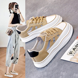 凉鞋女款2025年新款夏季女鞋魔术贴厚底运动沙滩鞋子女士夏款