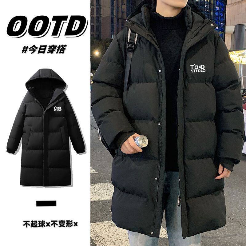 中长款棉服男女情侣款冬季新款加厚防雪棉衣外套男生连帽保暖棉袄