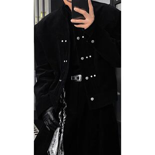 秋季新品美式复古设计立领夹克套装潮牌宽松休闲外套长裤休闲套装