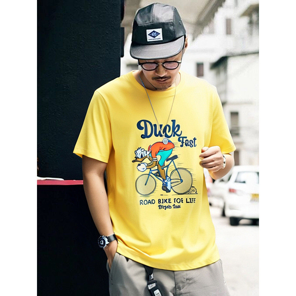 美式港风纯棉个性印花短袖T恤