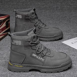 秋季高帮男鞋2023新款冬季运动休闲防水防滑耐磨鞋男款马丁靴潮鞋