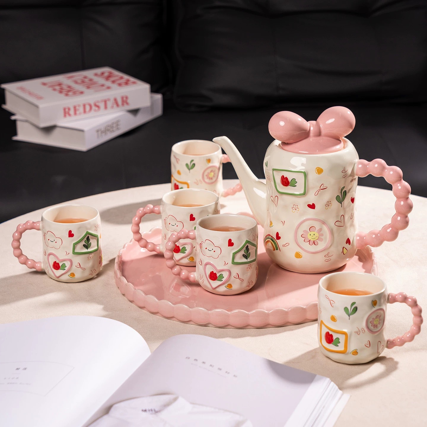 甜美可爱陶瓷水具套装